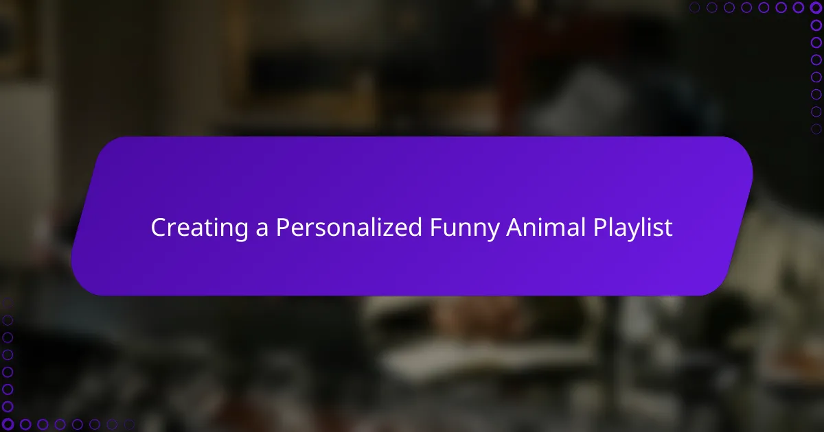 Creating a Personalized Funny Animal Playlist