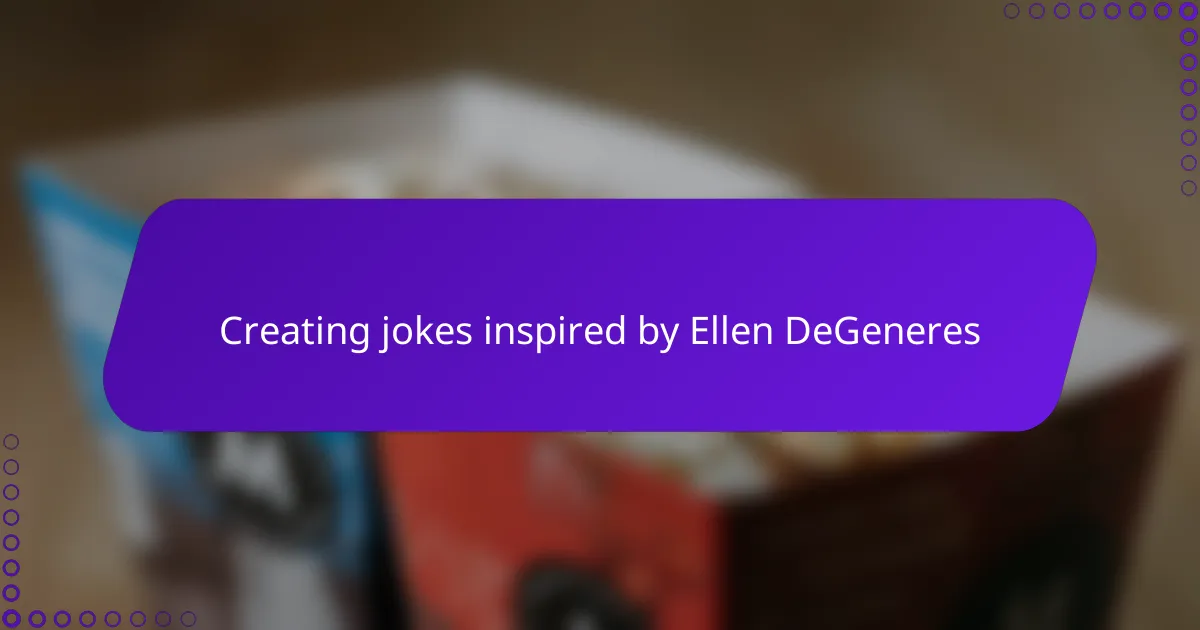 Creating jokes inspired by Ellen DeGeneres