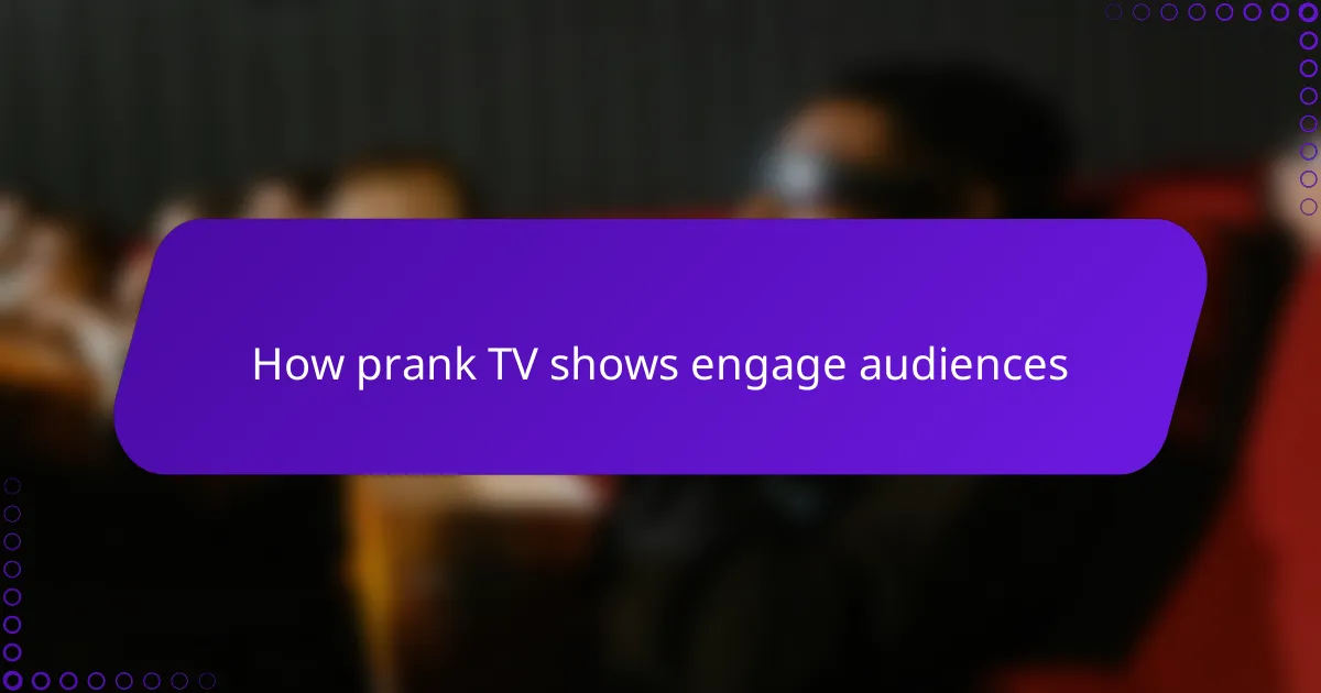 How prank TV shows engage audiences