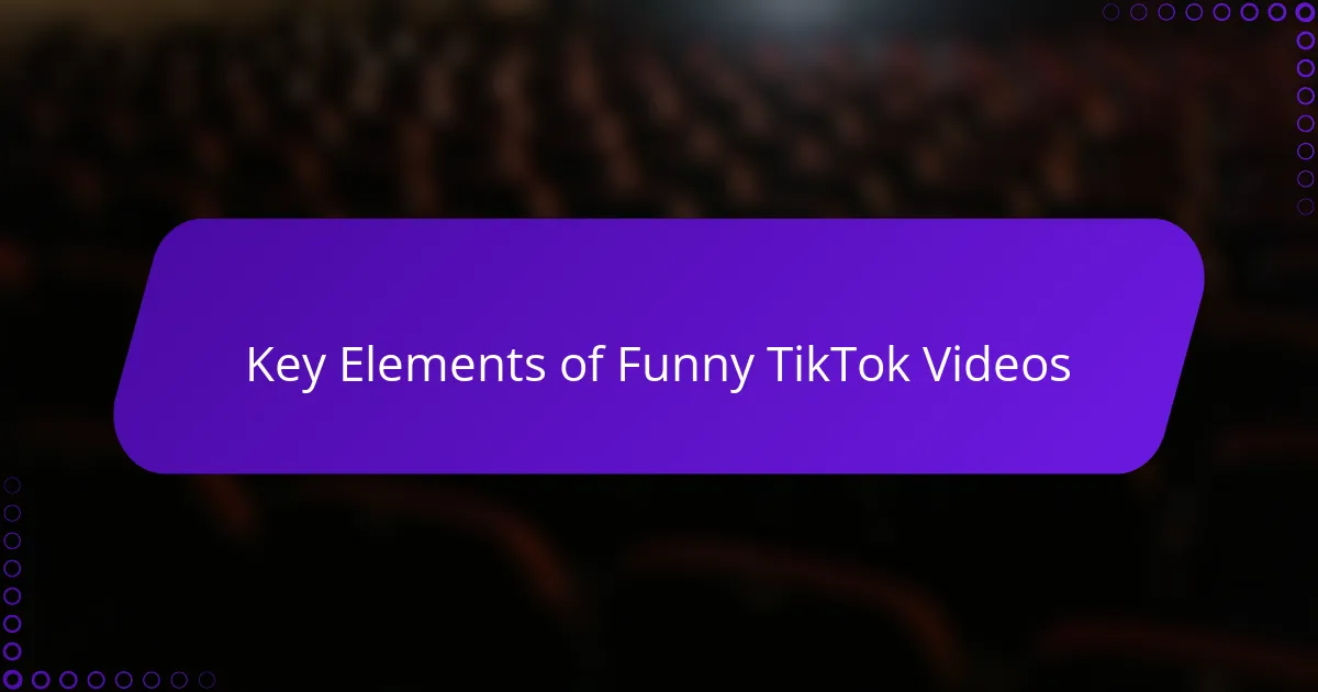 Key Elements of Funny TikTok Videos