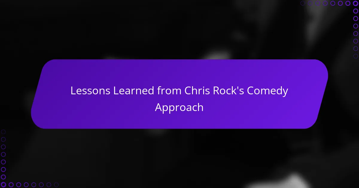 Lessons Learned from Chris Rock's Comedy Approach