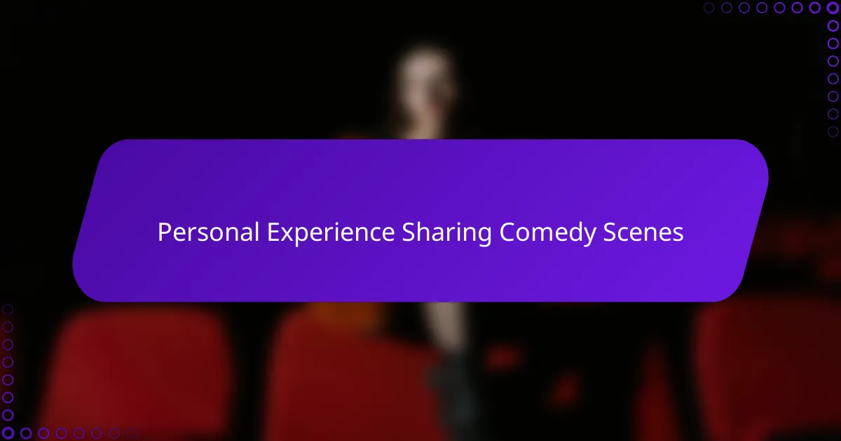 Personal Experience Sharing Comedy Scenes
