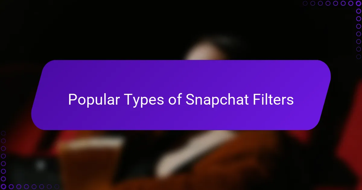 Popular Types of Snapchat Filters