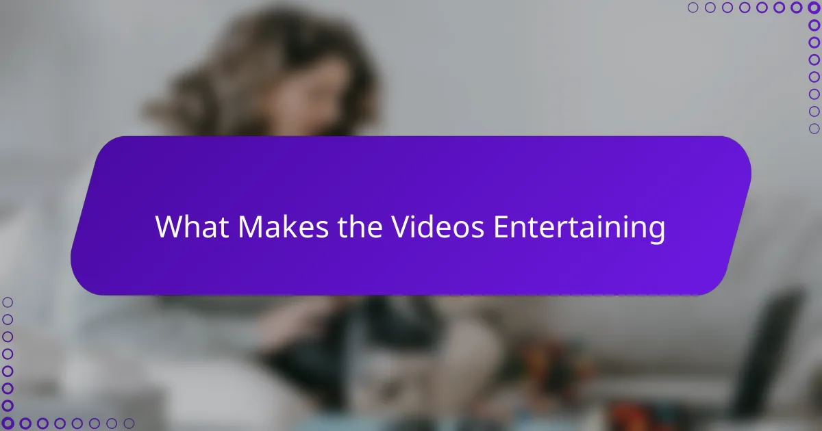What Makes the Videos Entertaining