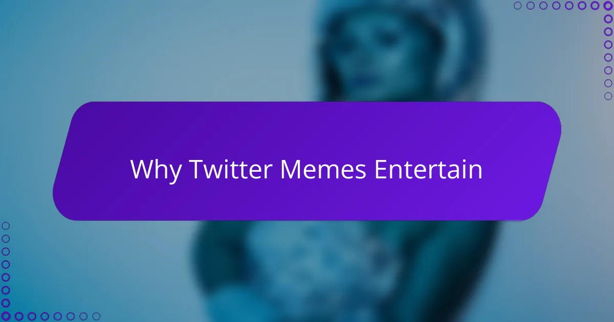 Why Twitter Memes Entertain